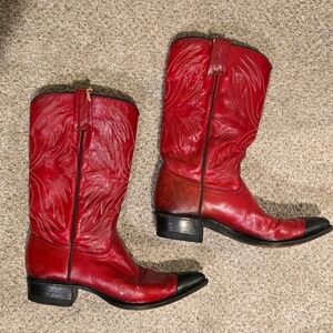 Vintage Red Dan Post Cowboy Boot - Size 7